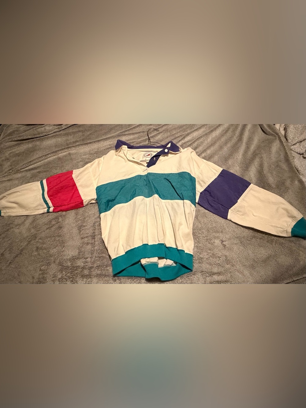 90s Colorblock Windbreaker in Teal and Purple